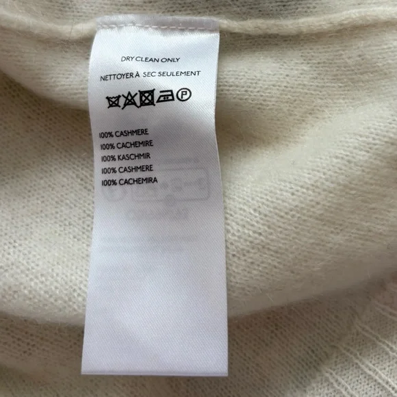 Maeve/Anthropologie Brushed Cashmere Boxy Crop Sweater in Ivory Size S. NWT - Picture 11 of 12